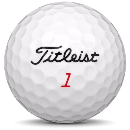 Golfboll av modellen Titleist DT Trusoft i 2019 års version med vit färg framifrån