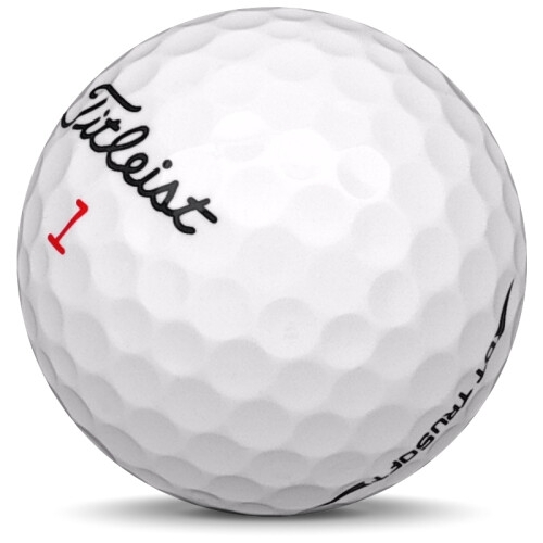 Golfboll av modellen Titleist DT Trusoft i 2019 års version med vit färg sned bild
