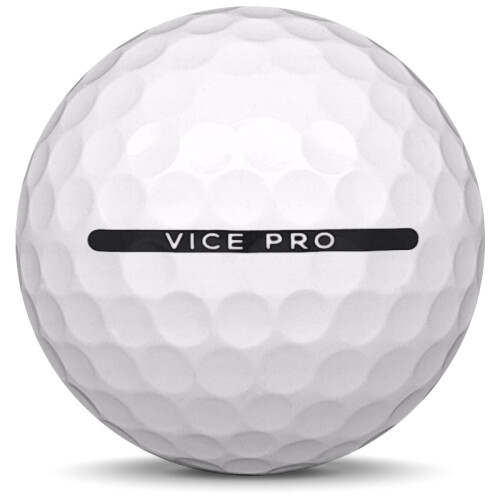 Golfboll av modellen Vice Pro i 2019 års version med vit färg från sidan