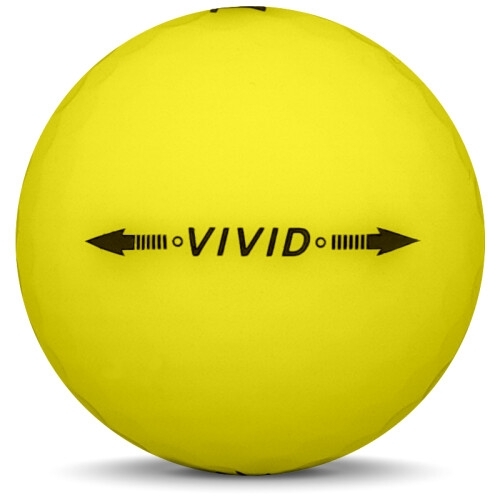 Golfboll av modellen Volvik VIVID i 2018 års version med gul färg från sidan