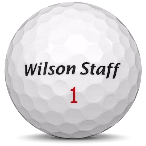Golfboll av modellen Wilson Staff Duo i vit färg sned bild