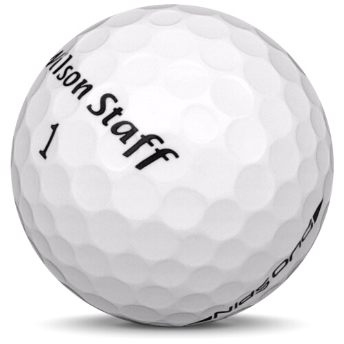 Golfboll av modellen Wilson Staff Duo Spin i vit färg sned bild