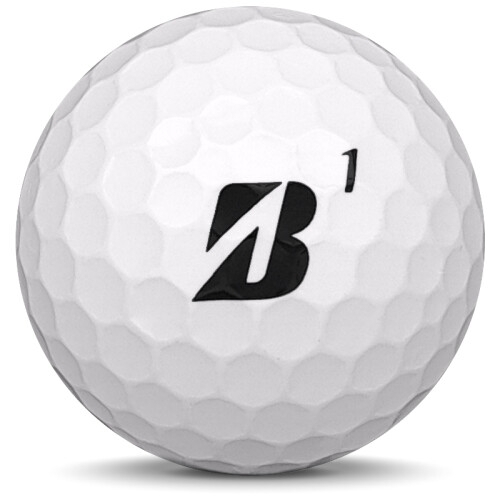 Golfboll av modellen Bridgestone E12 Speed i 2020 års version med vit färg framifrån