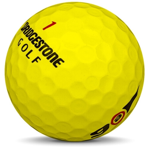 Golfboll av modellen Bridgestone E6 i tidigare års versioner med gul färg sned bild