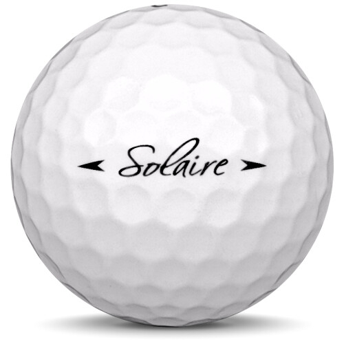 Golfboll av modellen Callaway Solaire i vit färg från sidan