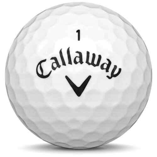 Golfboll av modellen Callaway Supersoft i 2020 års version med vit färg framifrån