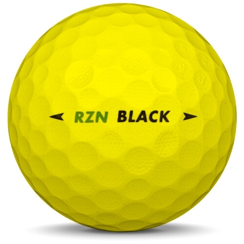 Golfboll av modellen Nike RZN Black i gul färg från sidan