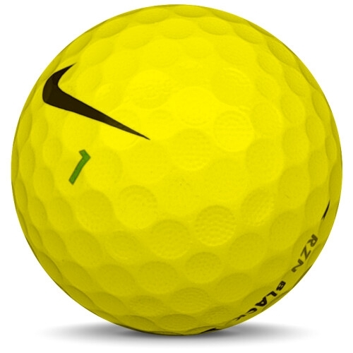 Golfboll av modellen Nike RZN Black i gul färg sned bild