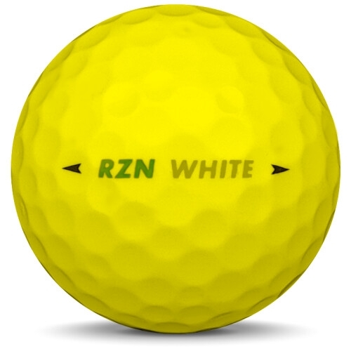 Golfboll av modellen Nike RZN White i gul färg från sidan